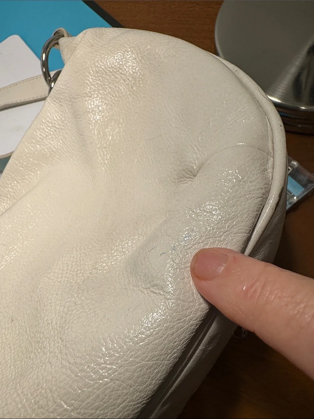 Furla cream pebbled
